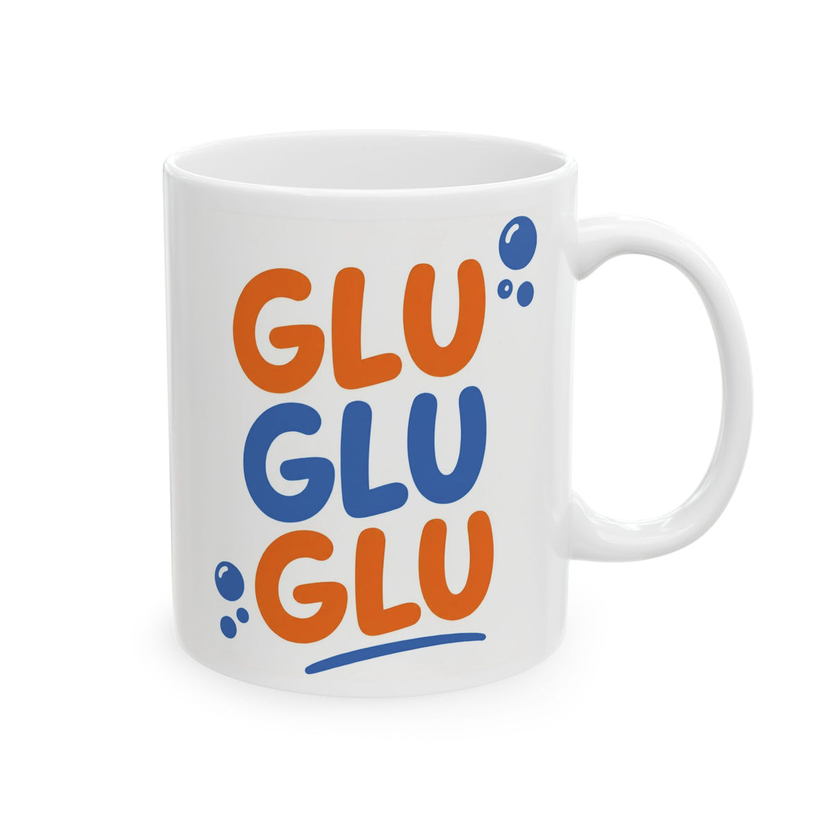Cool Goldfish "Glu Glu Glu" Ceramic Mug (11oz, 15oz).