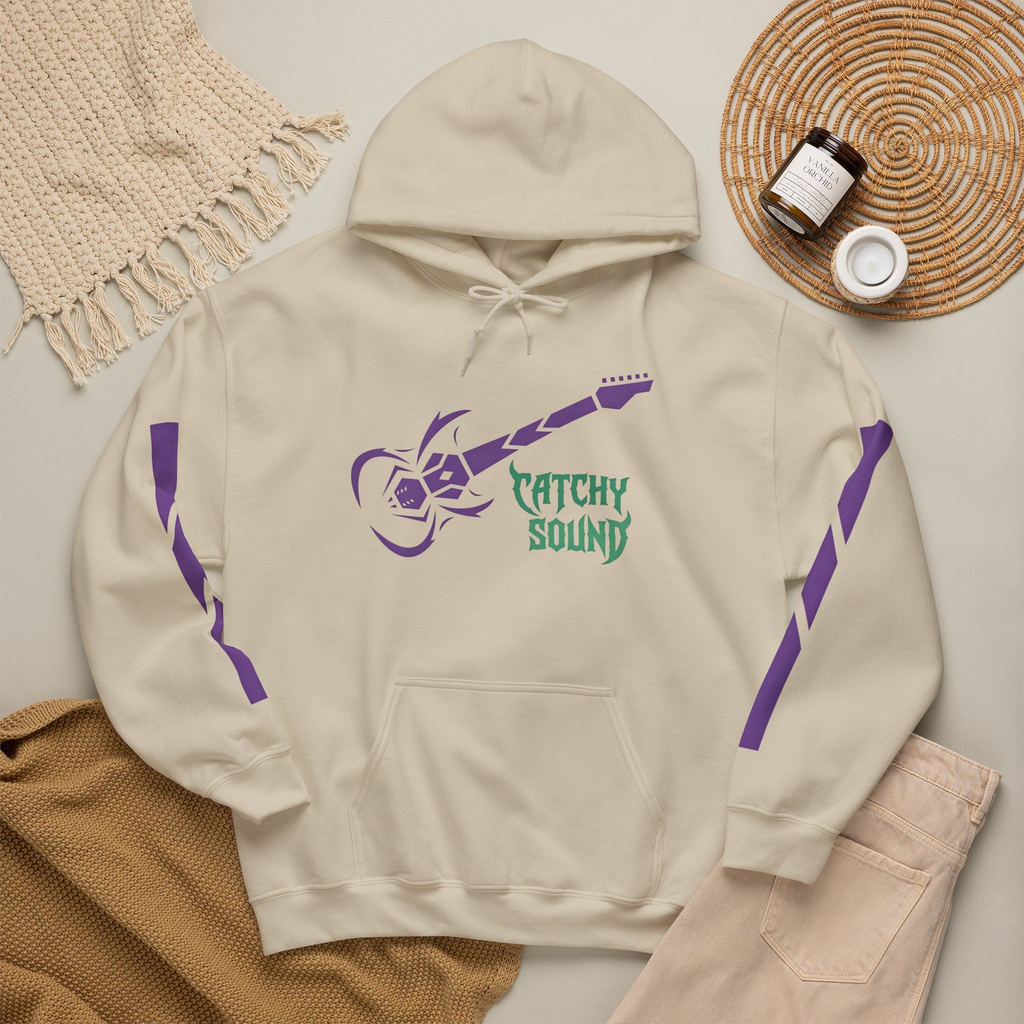 Catchy Sound Electric Guitar Graphic Unisex Hoodie.