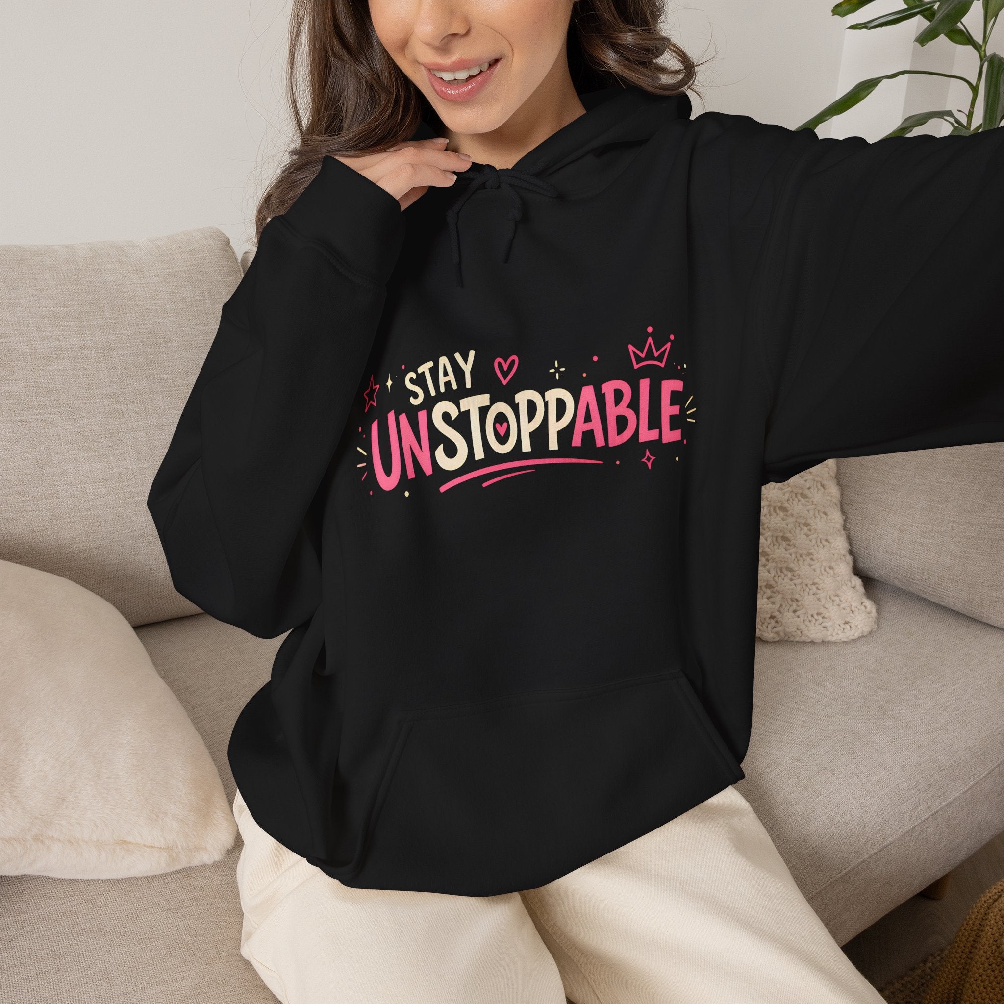 "Stay Unstoppable" Graphic Hoodie - Unisex Heavy Blend Sweatshirt.
