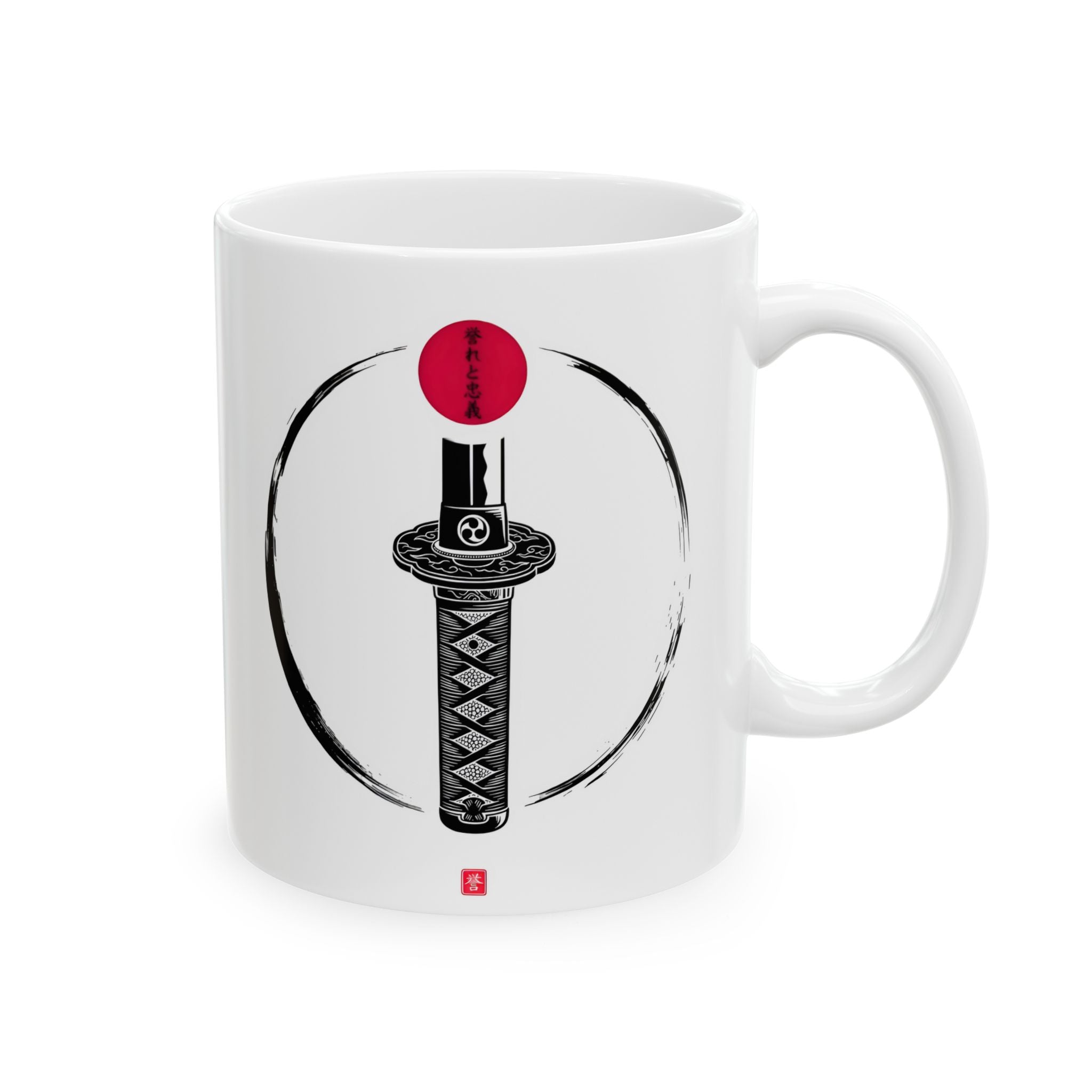 Minimalist Samurai Ceramic Mug (11oz, 15oz).