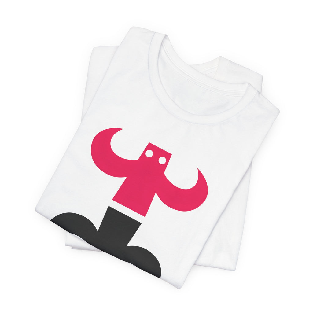 Camiseta gráfica de figuras minimalistas.
