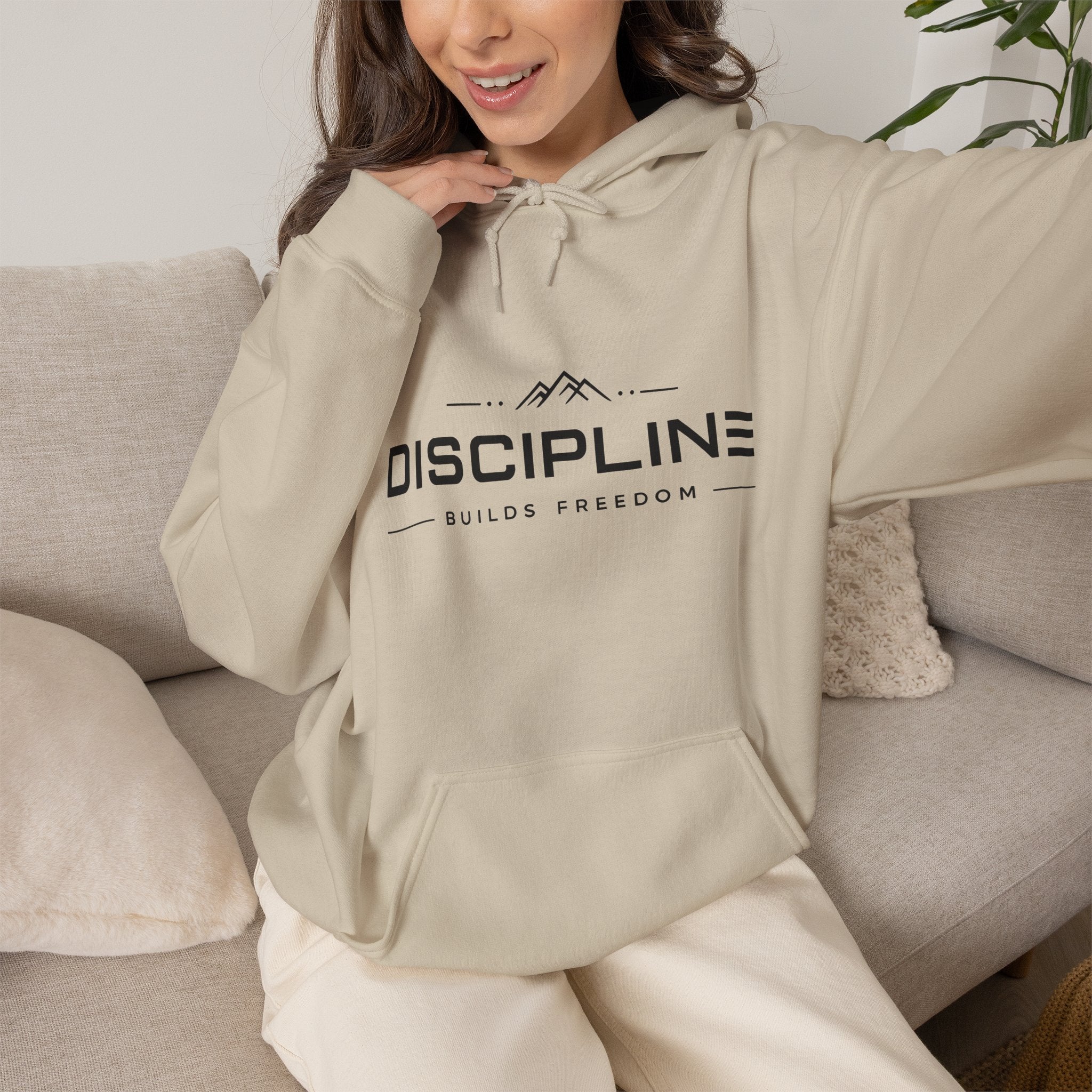 "Discipline Builds Freedom" Hoodie - Unisex Heavyweight Motivational Sweatshirt.