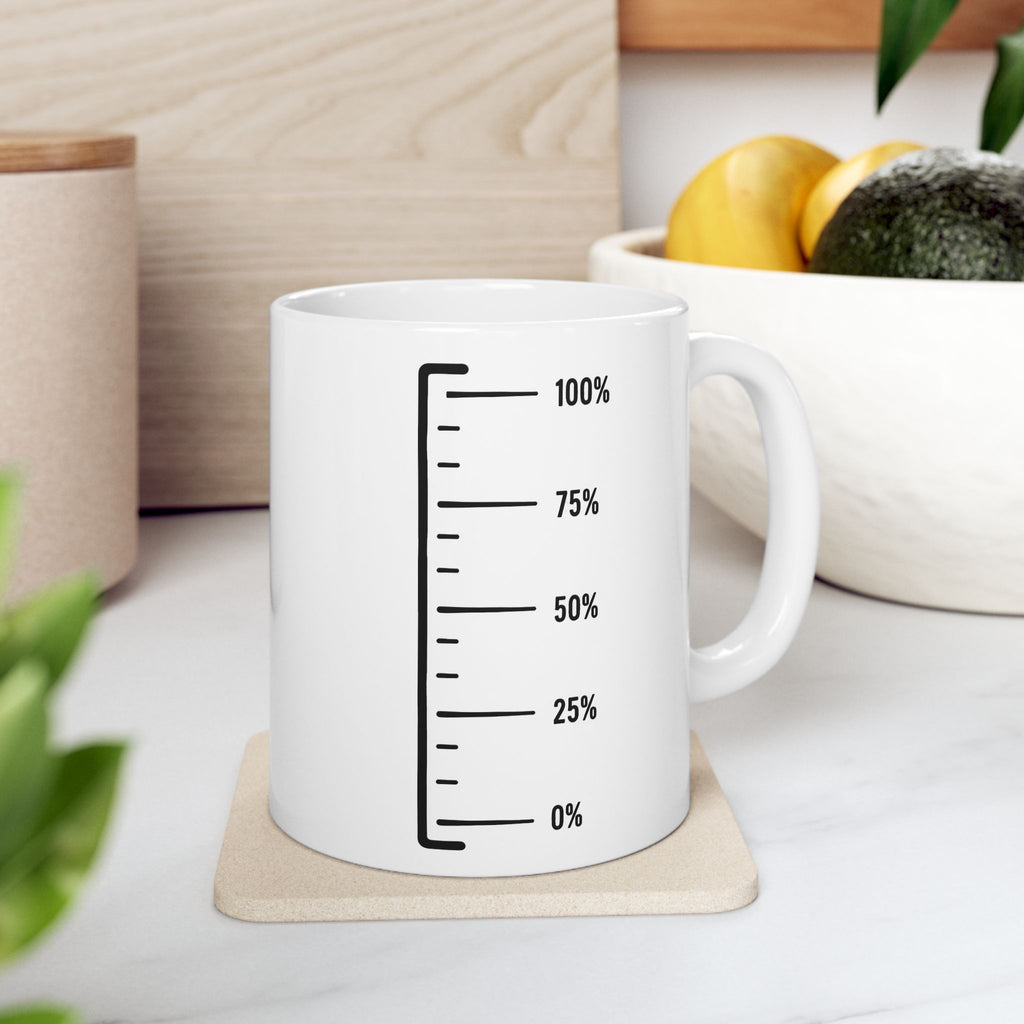 "Refill to Continue" Funny Energy Meter Ceramic Mug (11oz, 15oz).