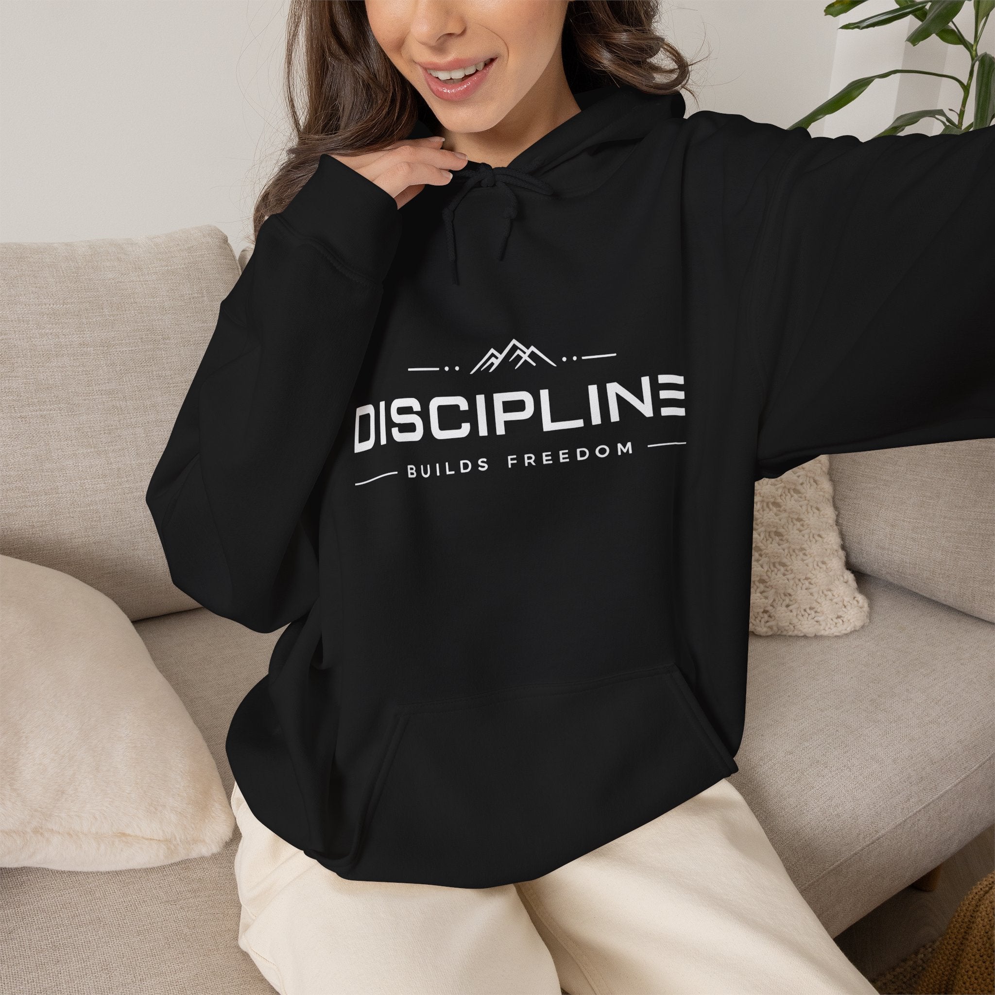 "Discipline Builds Freedom" Hoodie - Unisex Heavyweight Motivational Sweatshirt.