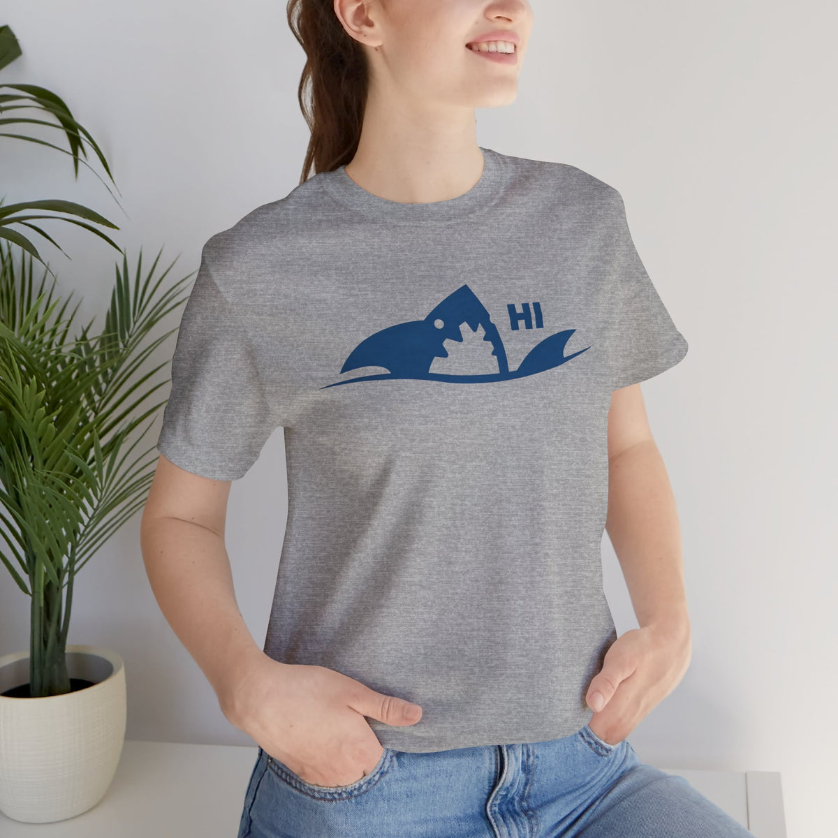 "I Don't Bite" Tribal Shark Graphic T-Shirt.