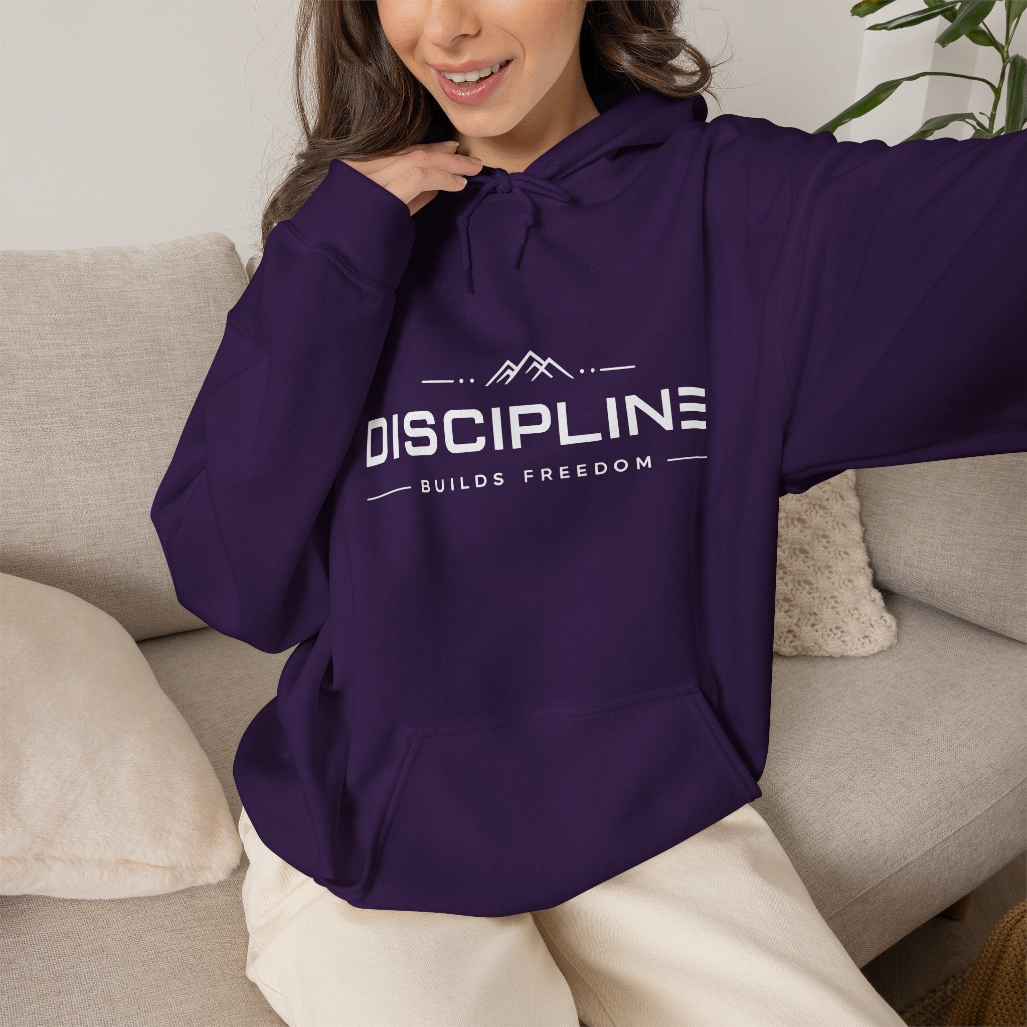 "Discipline Builds Freedom" Hoodie - Unisex Heavyweight Motivational Sweatshirt.