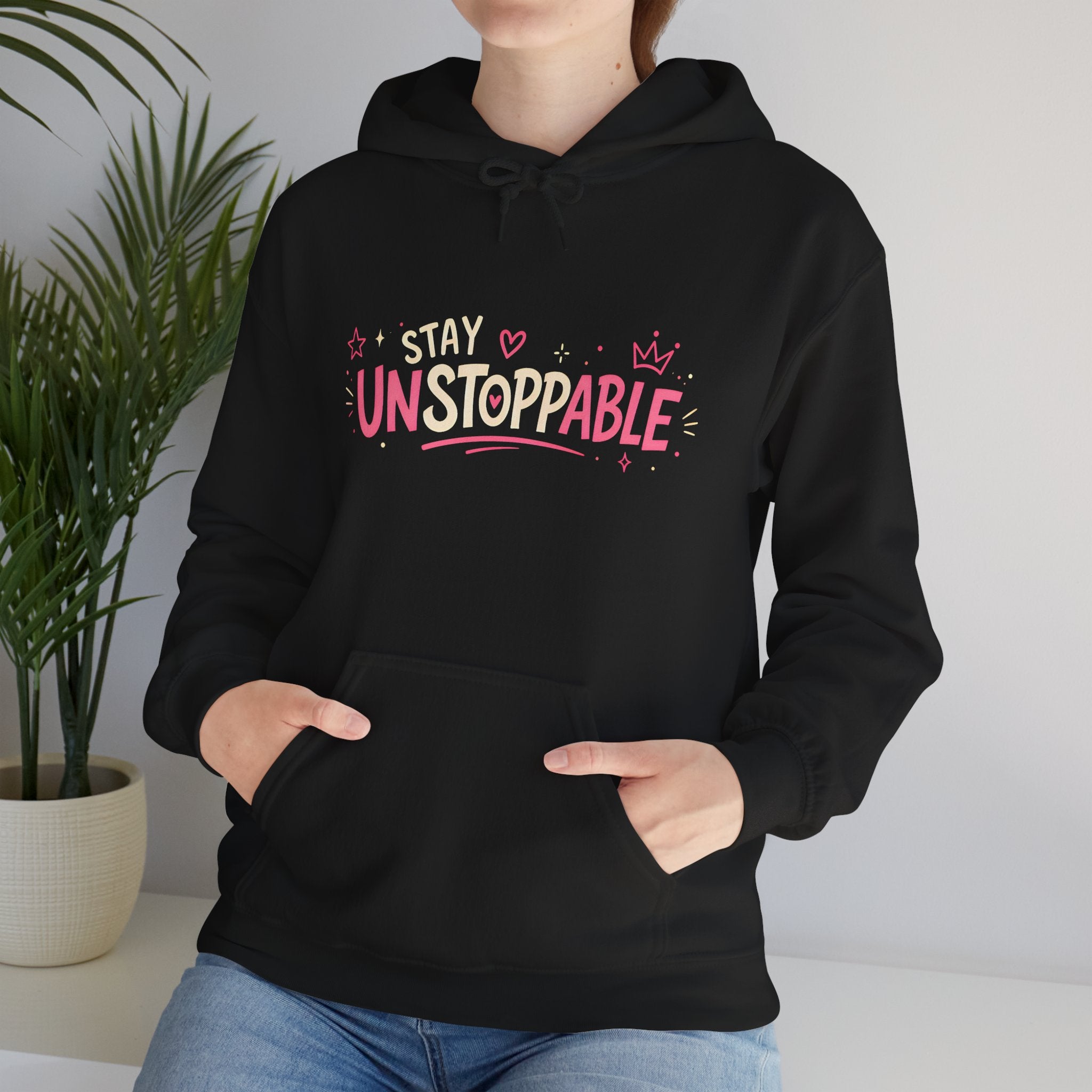 "Stay Unstoppable" Graphic Hoodie - Unisex Heavy Blend Sweatshirt.