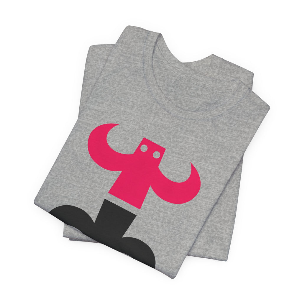Camiseta gráfica de figuras minimalistas.