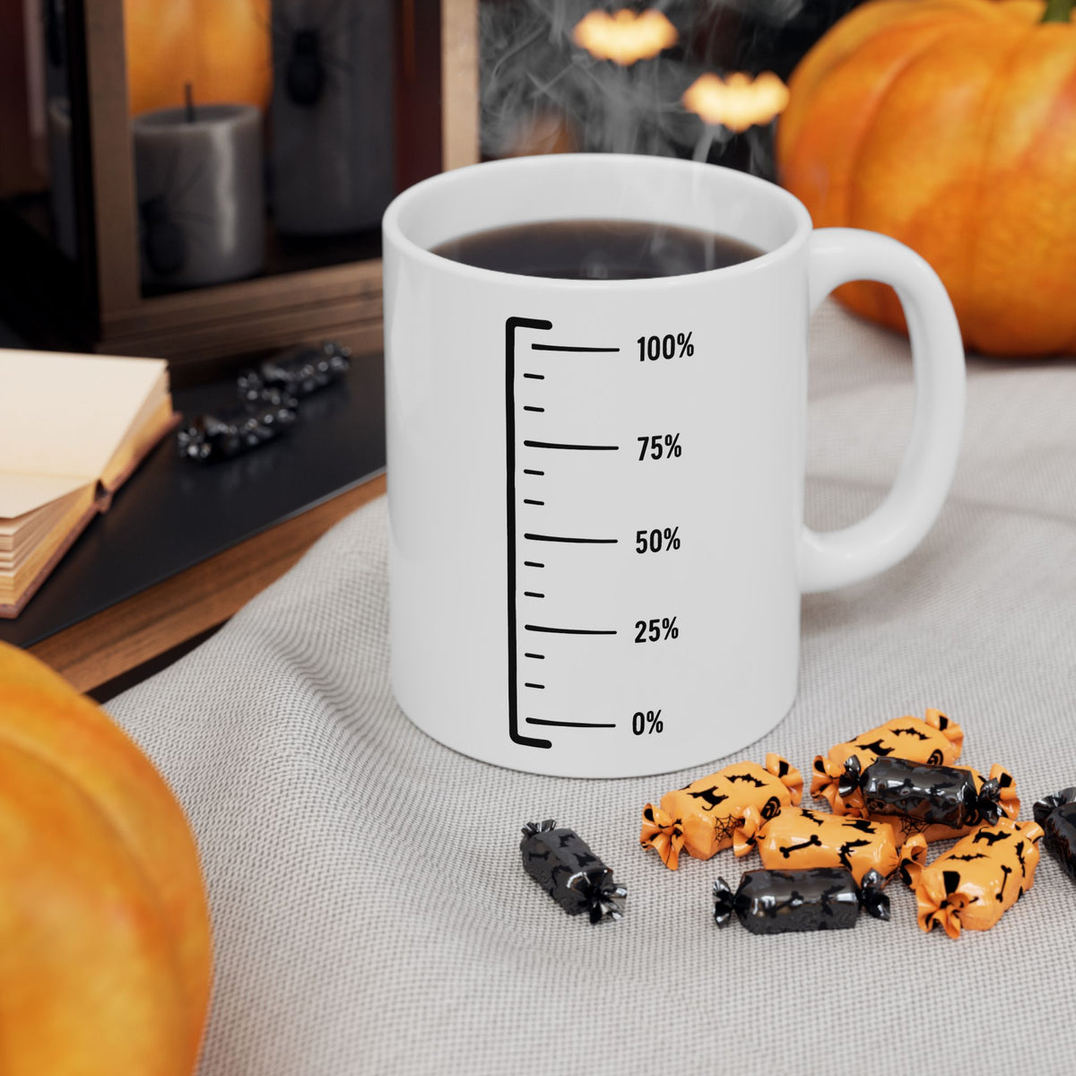 "Refill to Continue" Funny Energy Meter Ceramic Mug (11oz, 15oz).