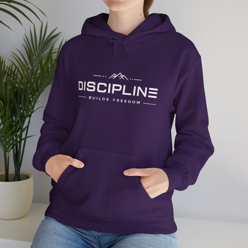 "Discipline Builds Freedom" Hoodie - Unisex Heavyweight Motivational Sweatshirt.
