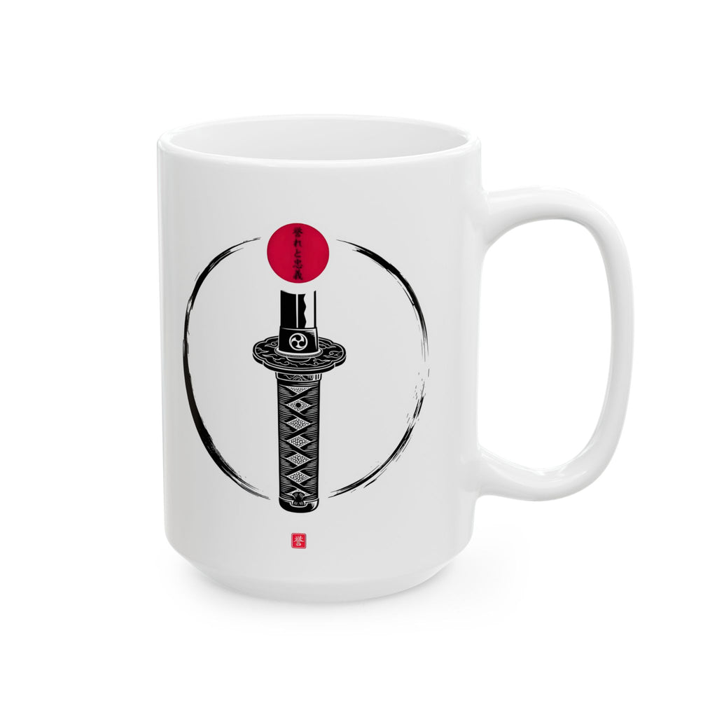 Minimalist Samurai Ceramic Mug (11oz, 15oz).