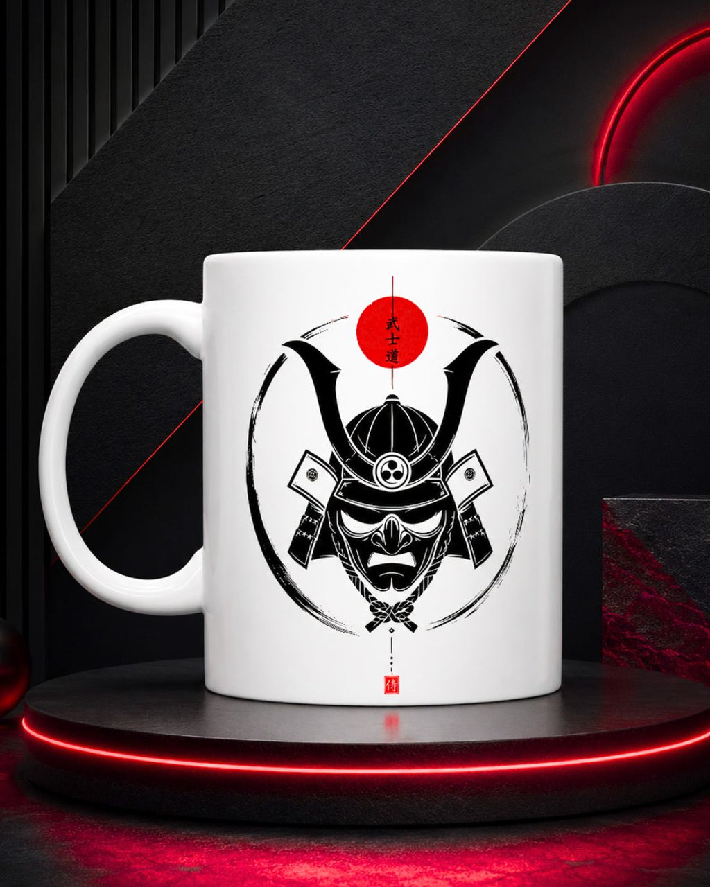 Minimalist Samurai Ceramic Mug (11oz, 15oz).