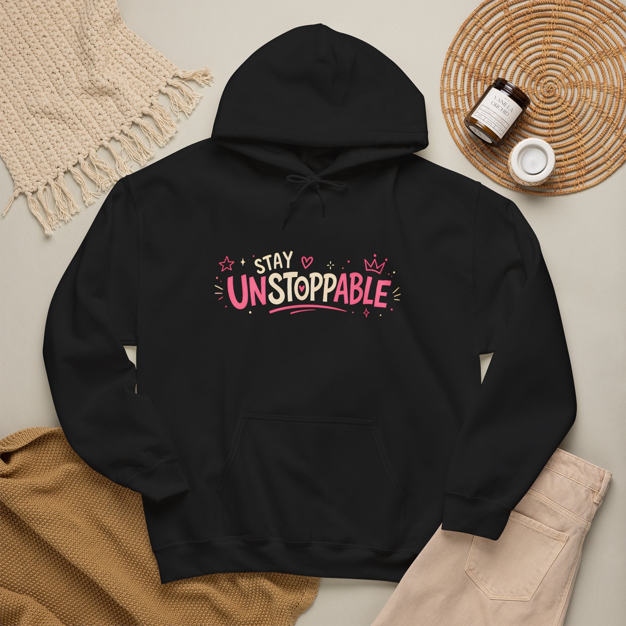 "Stay Unstoppable" Graphic Hoodie - Unisex Heavy Blend Sweatshirt.