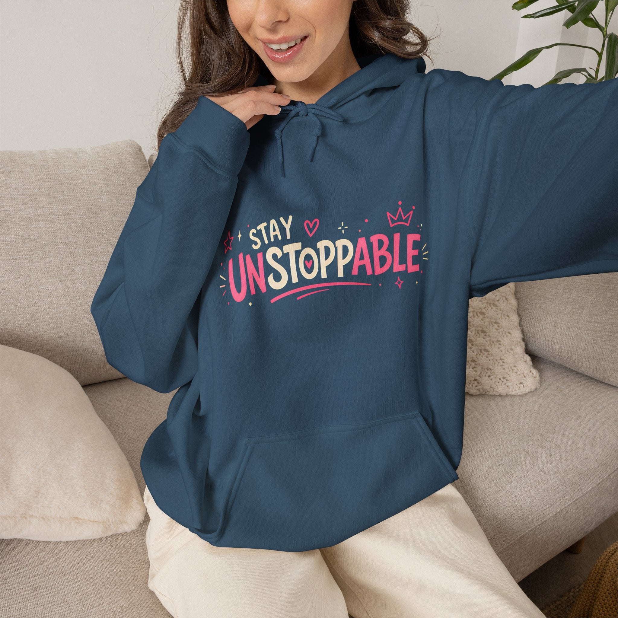 "Stay Unstoppable" Graphic Hoodie - Unisex Heavy Blend Sweatshirt.