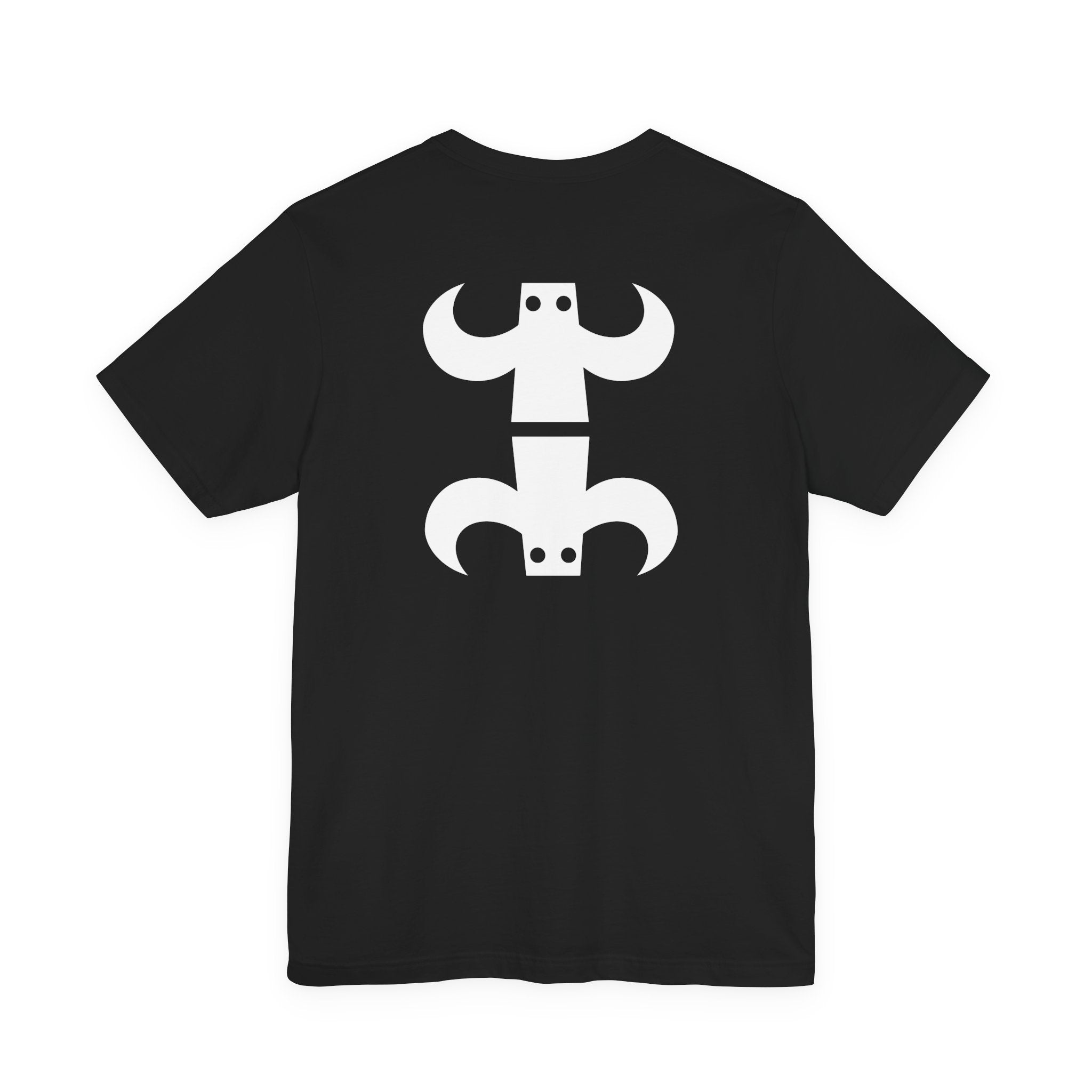 Camiseta gráfica de figuras minimalistas.