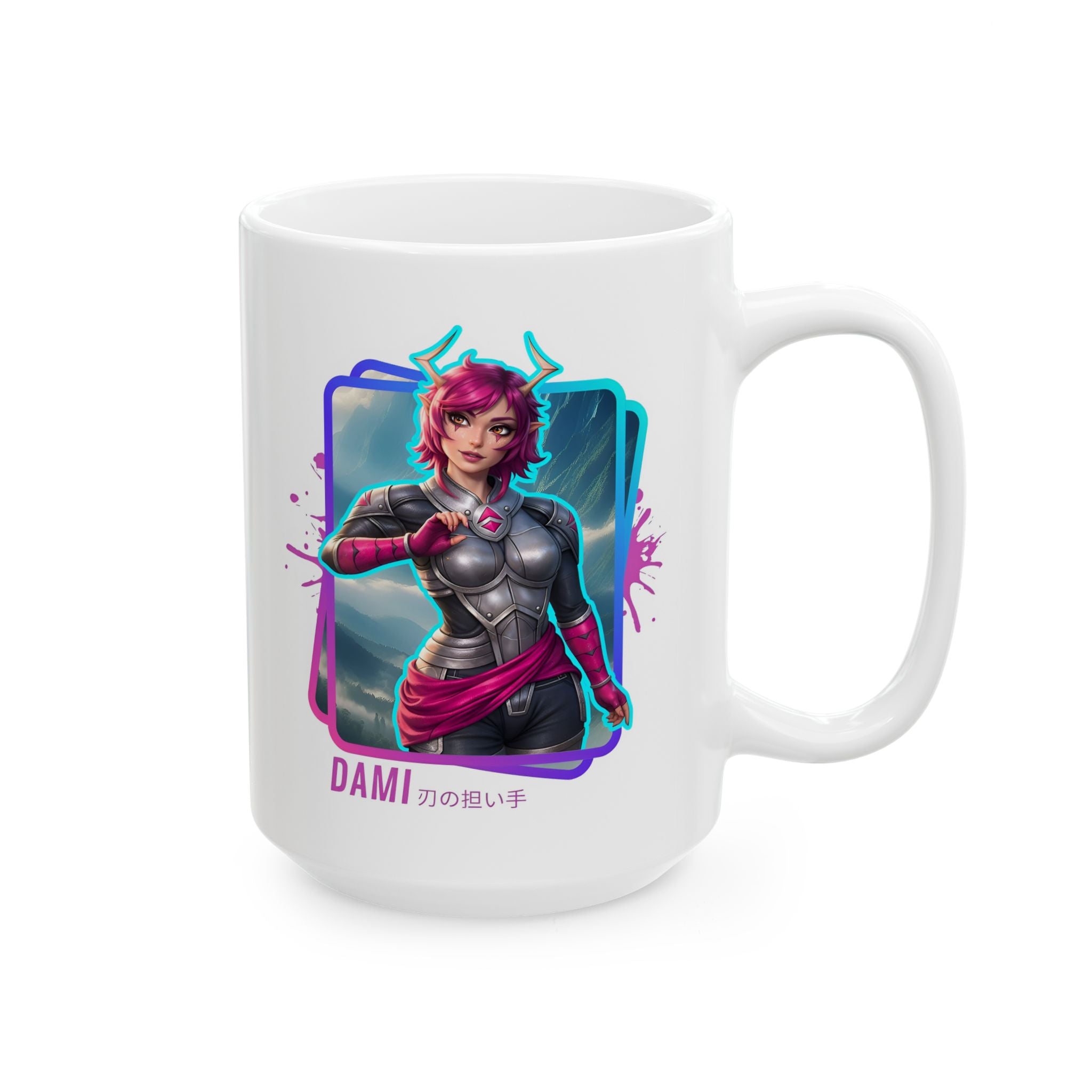 Taza de cerámica con ilustración original (325 ml, 444 ml).