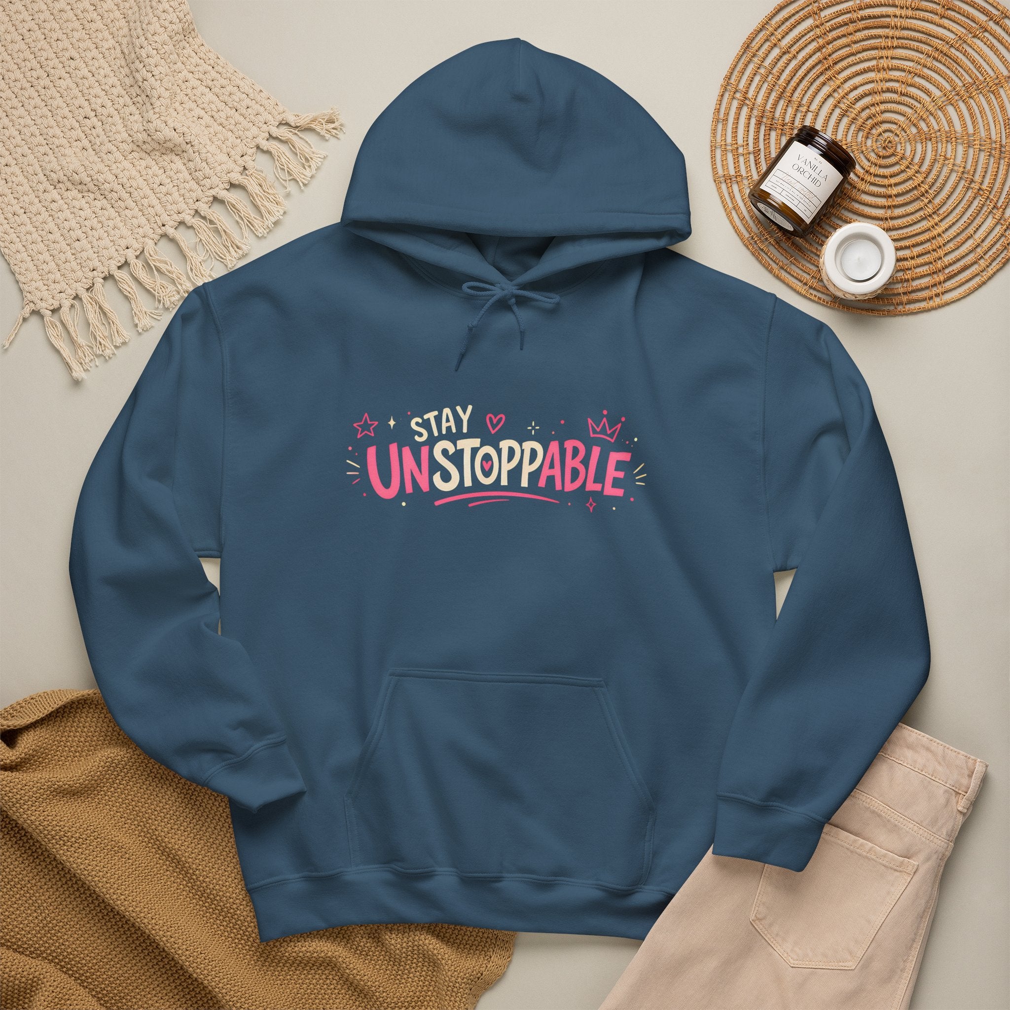 "Stay Unstoppable" Graphic Hoodie - Unisex Heavy Blend Sweatshirt.