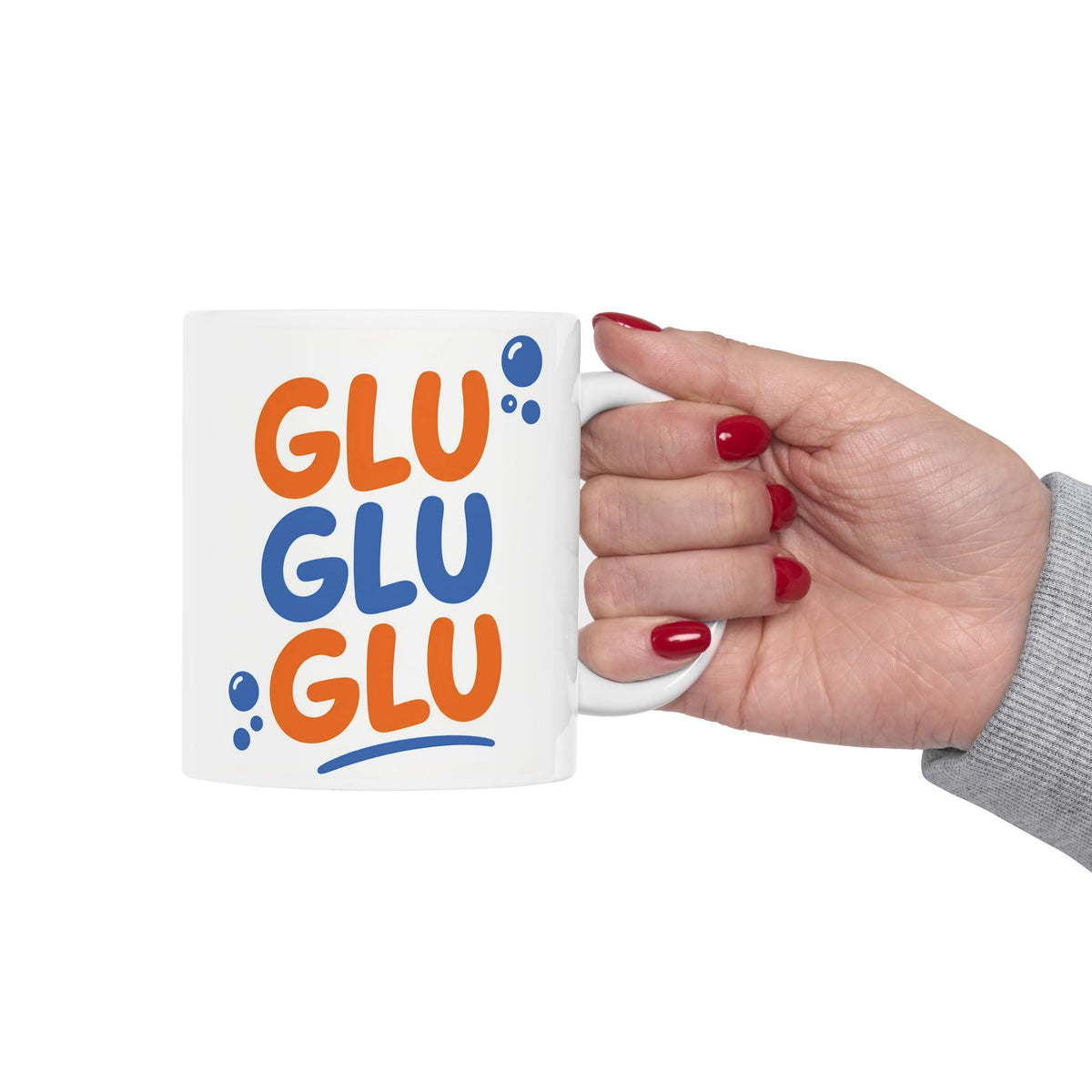 Cool Goldfish "Glu Glu Glu" Ceramic Mug (11oz, 15oz).