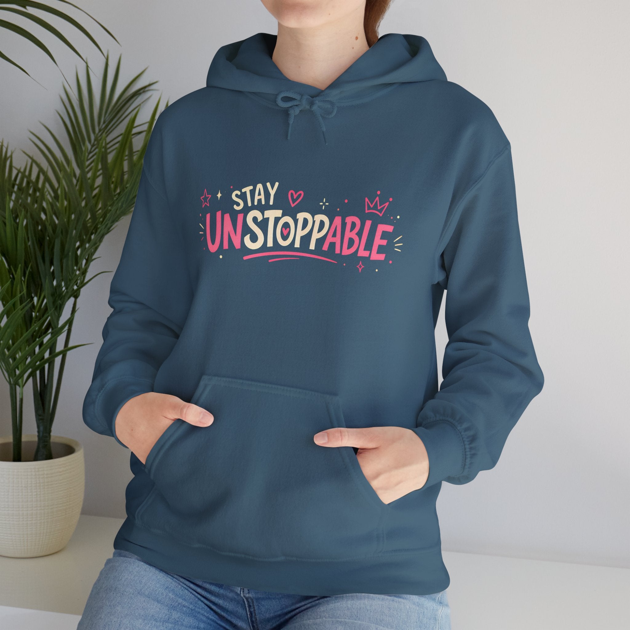 "Stay Unstoppable" Graphic Hoodie - Unisex Heavy Blend Sweatshirt.