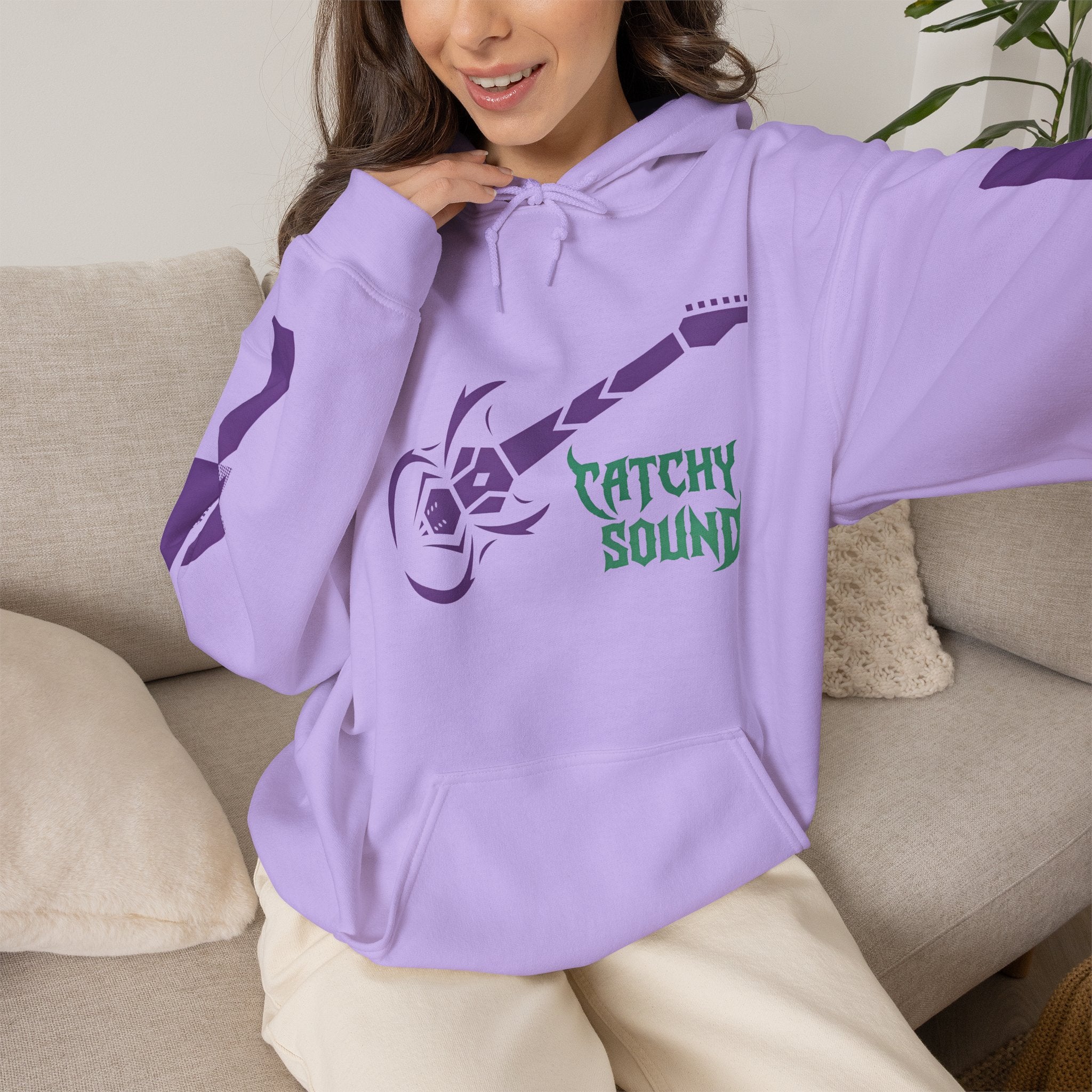 Catchy Sound Electric Guitar Graphic Unisex Hoodie.