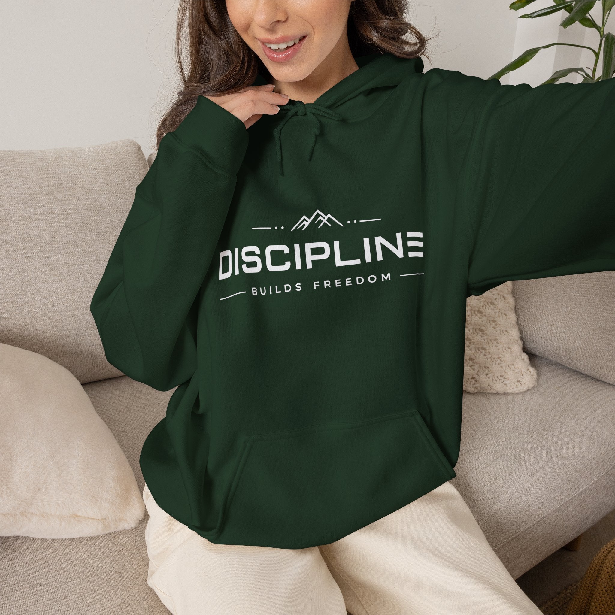 "Discipline Builds Freedom" Hoodie - Unisex Heavyweight Motivational Sweatshirt.