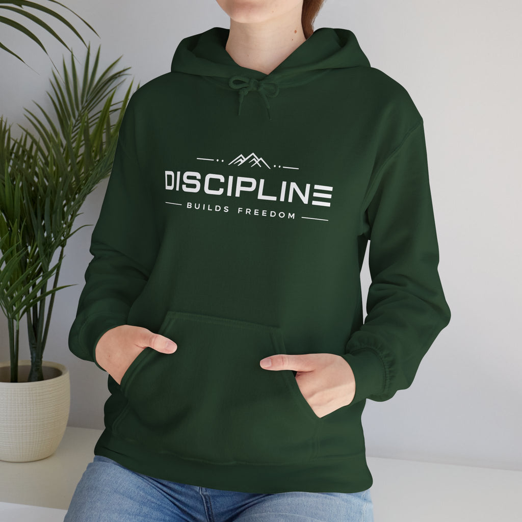 "Discipline Builds Freedom" Hoodie - Unisex Heavyweight Motivational Sweatshirt.
