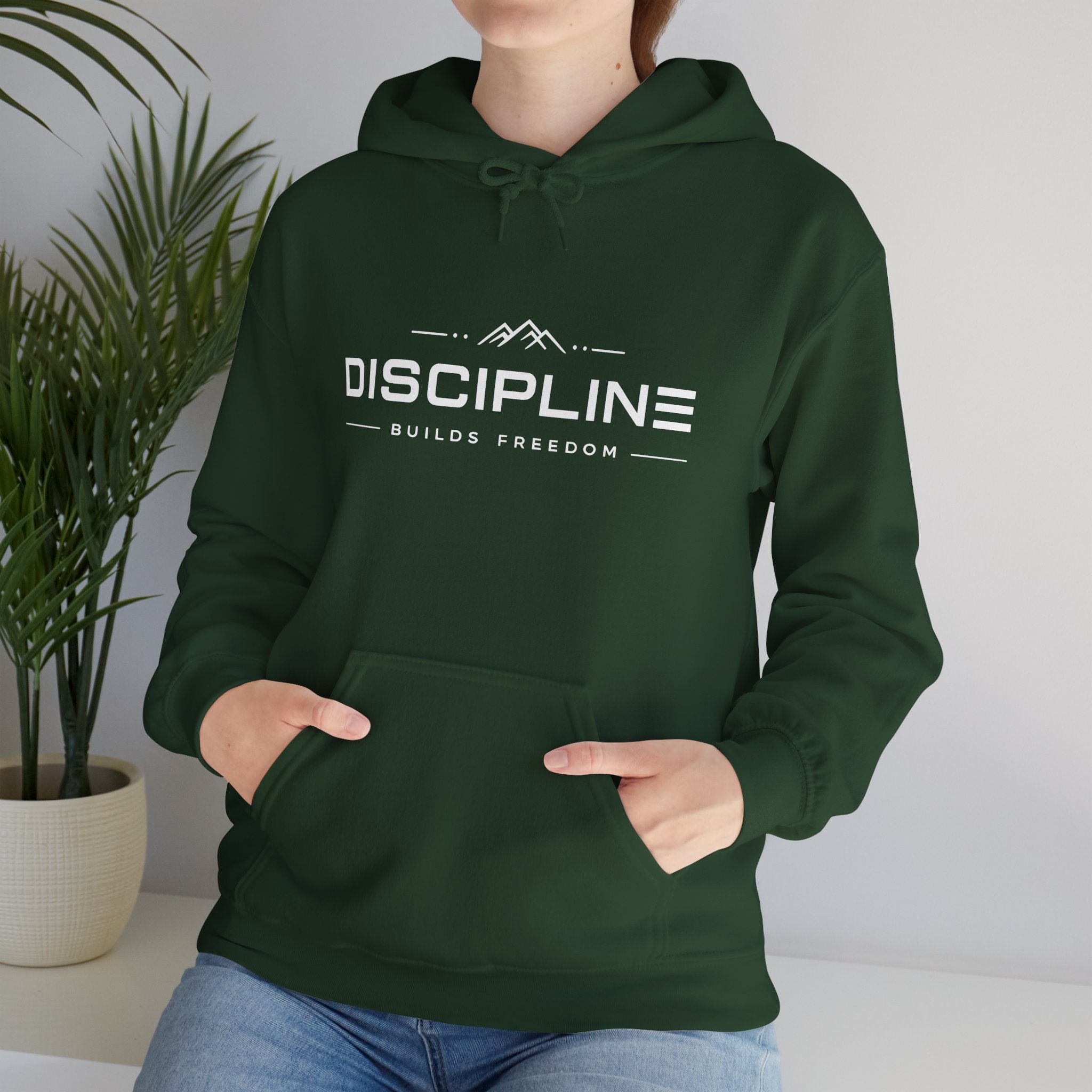 "Discipline Builds Freedom" Hoodie - Unisex Heavyweight Motivational Sweatshirt.