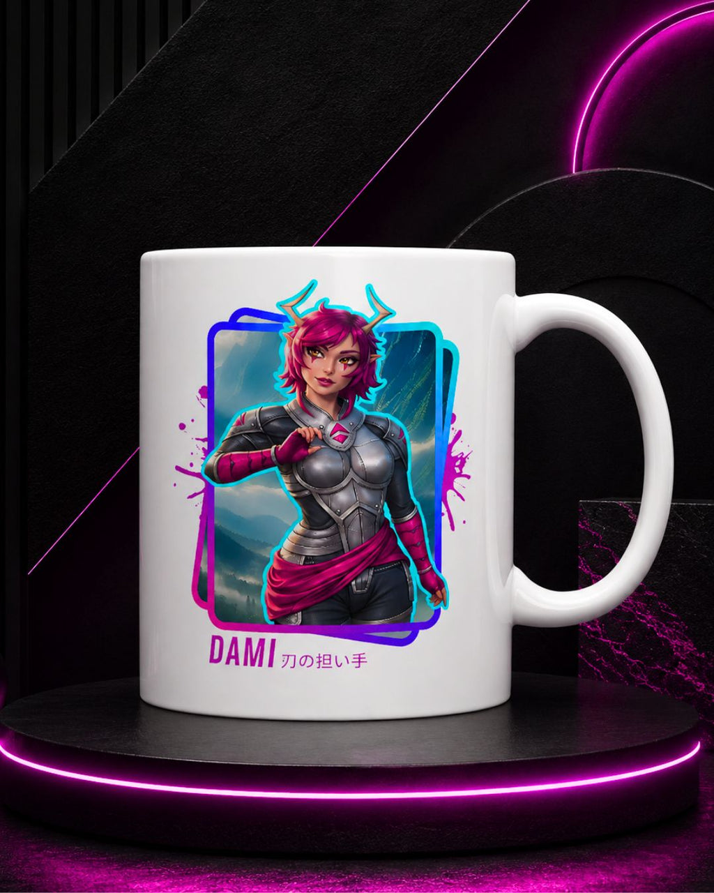 Taza de cerámica con ilustración original (325 ml, 444 ml).