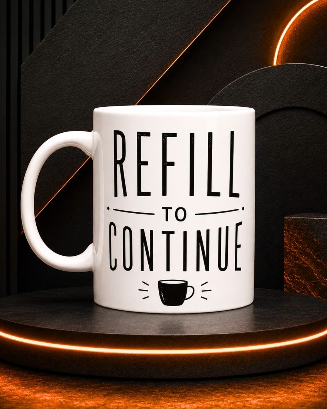 "Refill to Continue" Funny Energy Meter Ceramic Mug (11oz, 15oz).