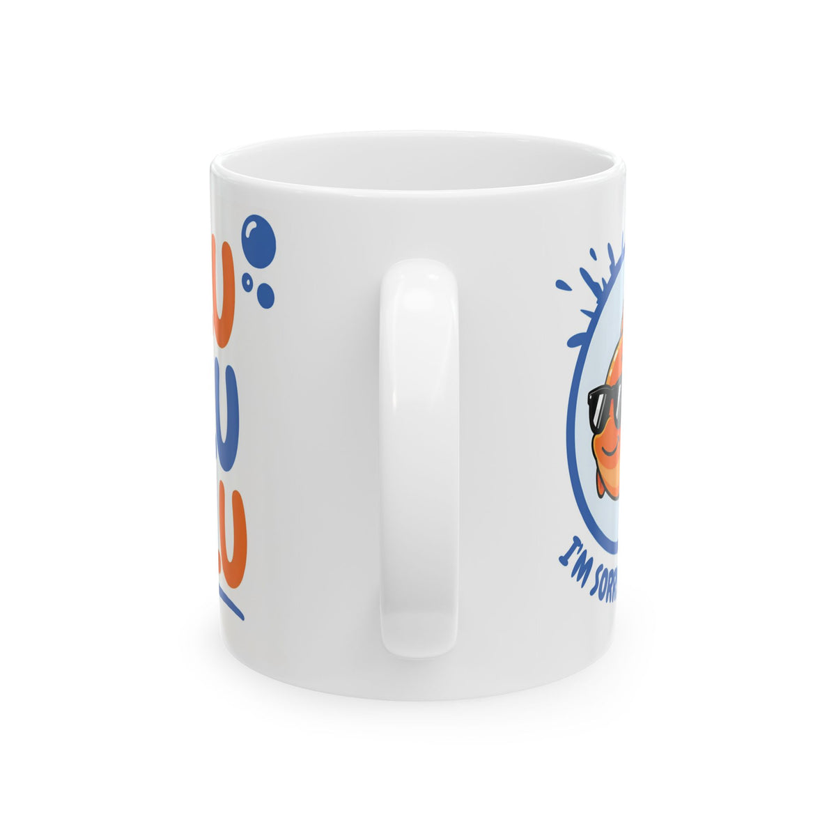 Cool Goldfish "Glu Glu Glu" Ceramic Mug (11oz, 15oz).