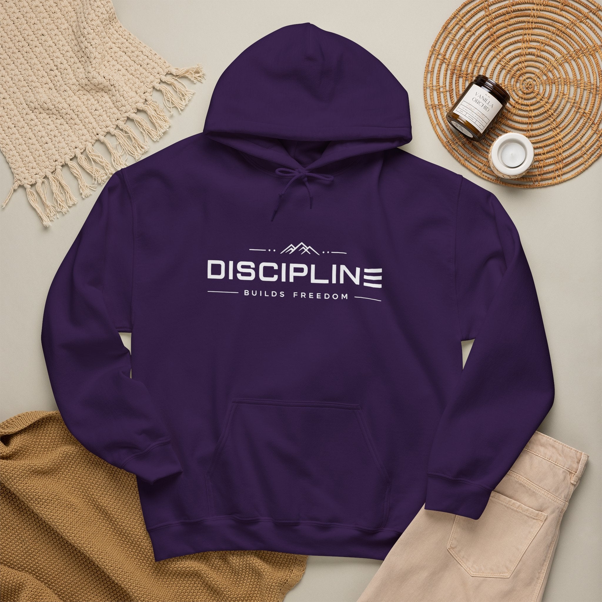 "Discipline Builds Freedom" Hoodie - Unisex Heavyweight Motivational Sweatshirt.