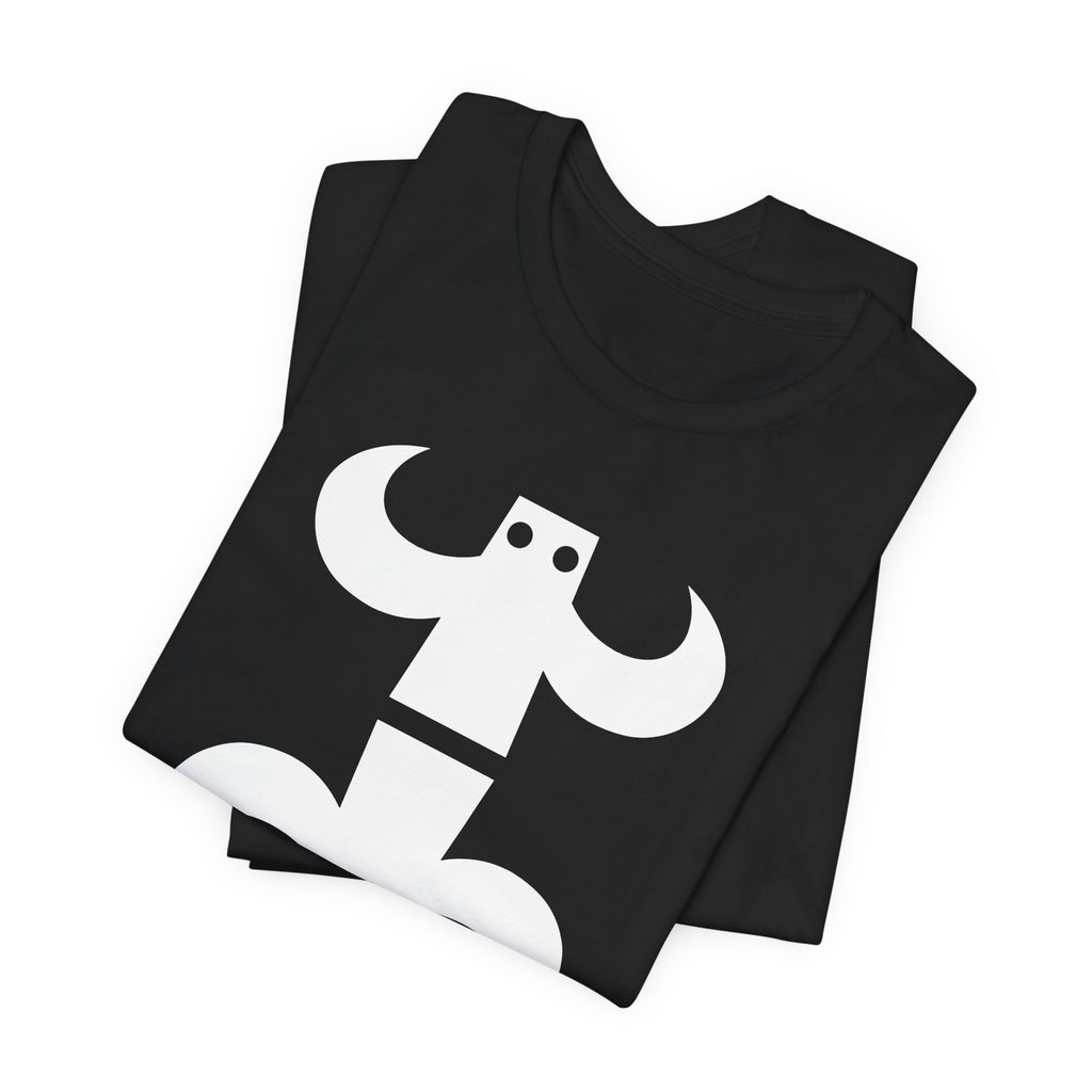 Camiseta gráfica de figuras minimalistas.
