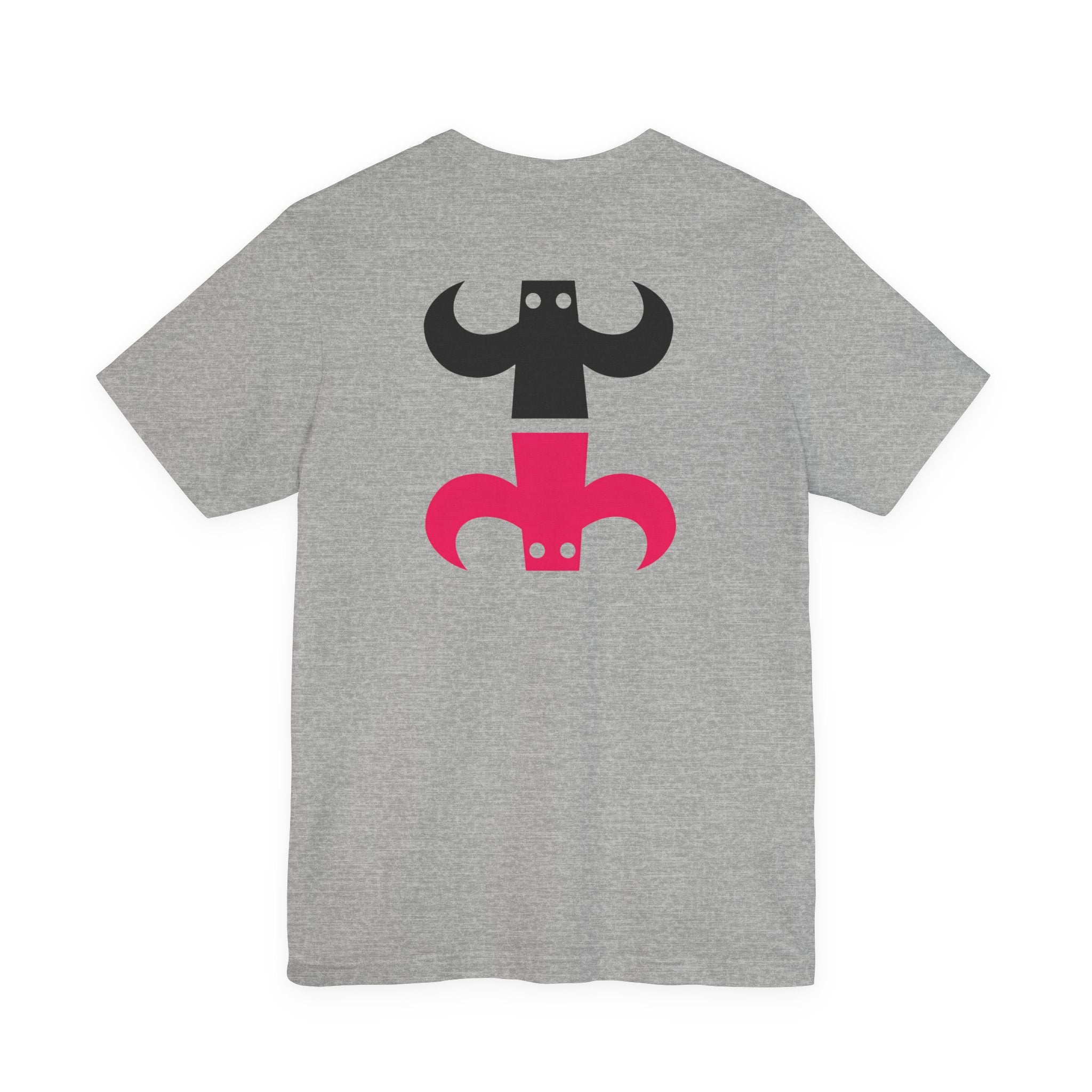 Camiseta gráfica de figuras minimalistas.