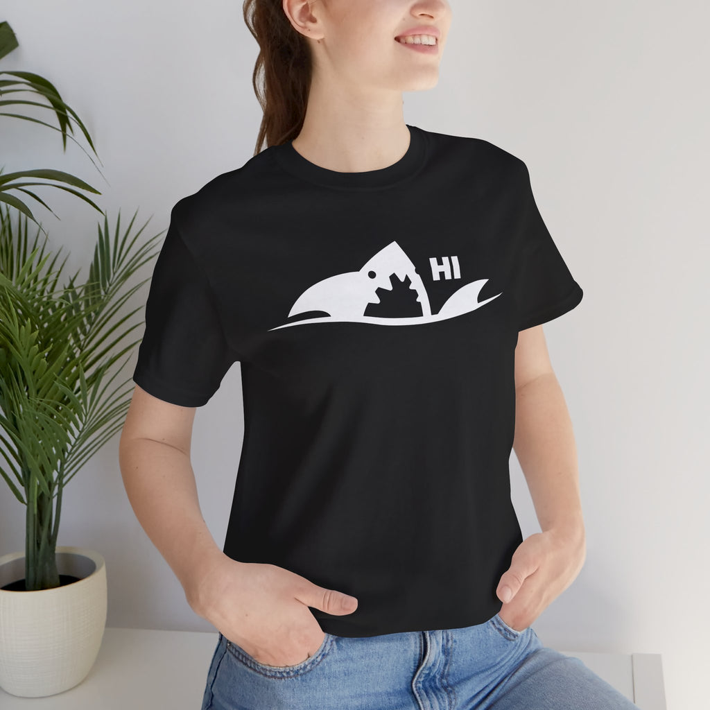 "I Don't Bite" Tribal Shark Graphic T-Shirt.