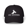 Motivational Fitness Hat with Dumbbell Graphic.