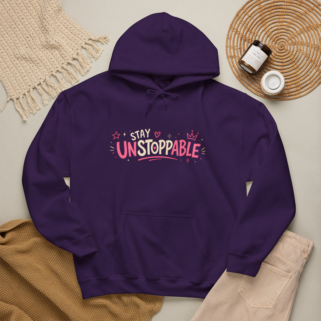 "Stay Unstoppable" Graphic Hoodie - Unisex Heavy Blend Sweatshirt.