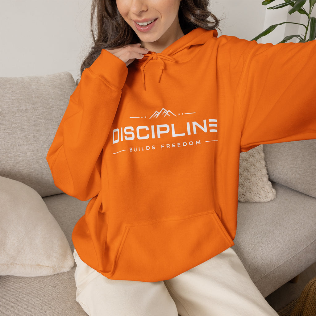 "Discipline Builds Freedom" Hoodie - Unisex Heavyweight Motivational Sweatshirt.
