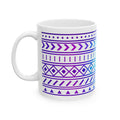 Purple Gradient Tribal Geometric Ceramic Mug (11oz, 15oz).