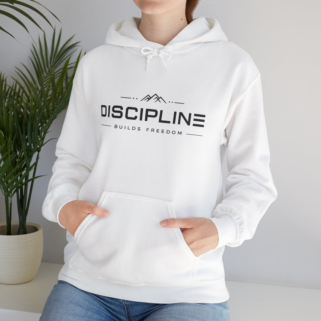 "Discipline Builds Freedom" Hoodie - Unisex Heavyweight Motivational Sweatshirt.