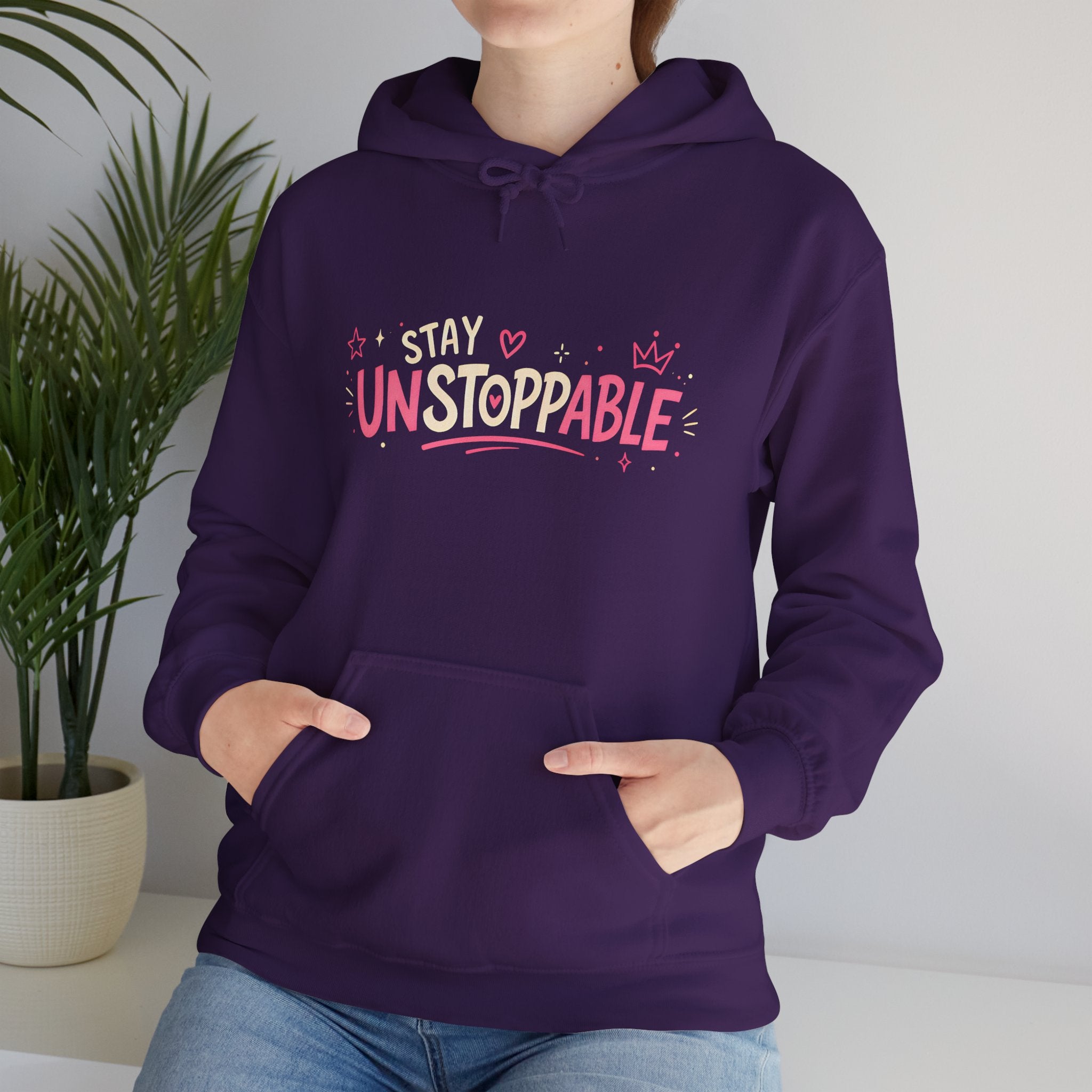 "Stay Unstoppable" Graphic Hoodie - Unisex Heavy Blend Sweatshirt.