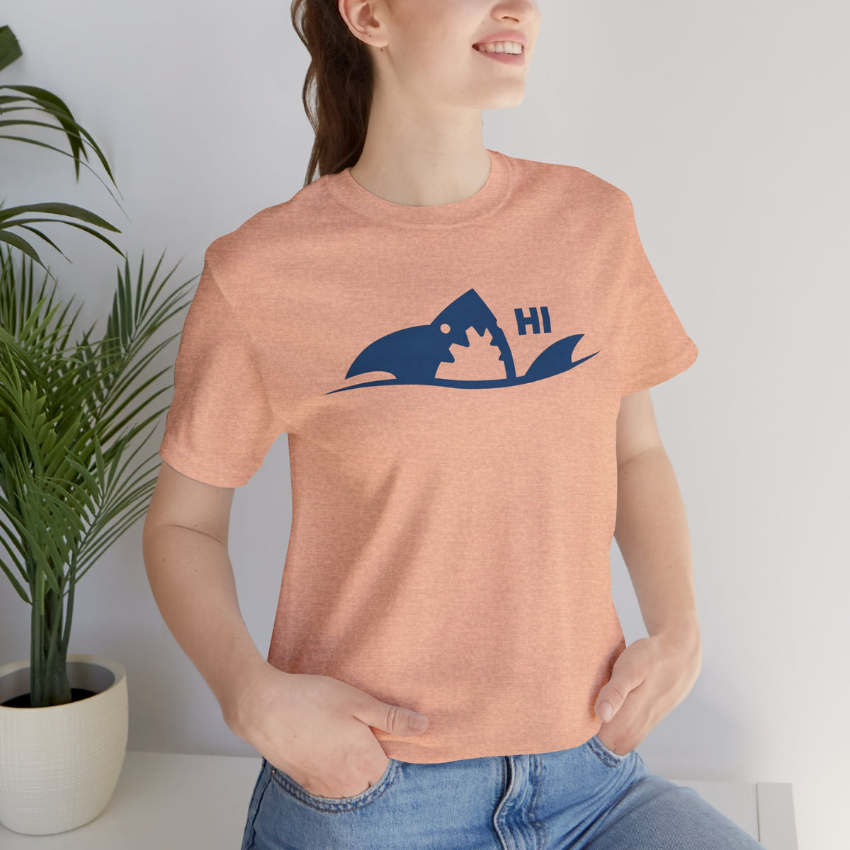 "I Don't Bite" Tribal Shark Graphic T-Shirt.