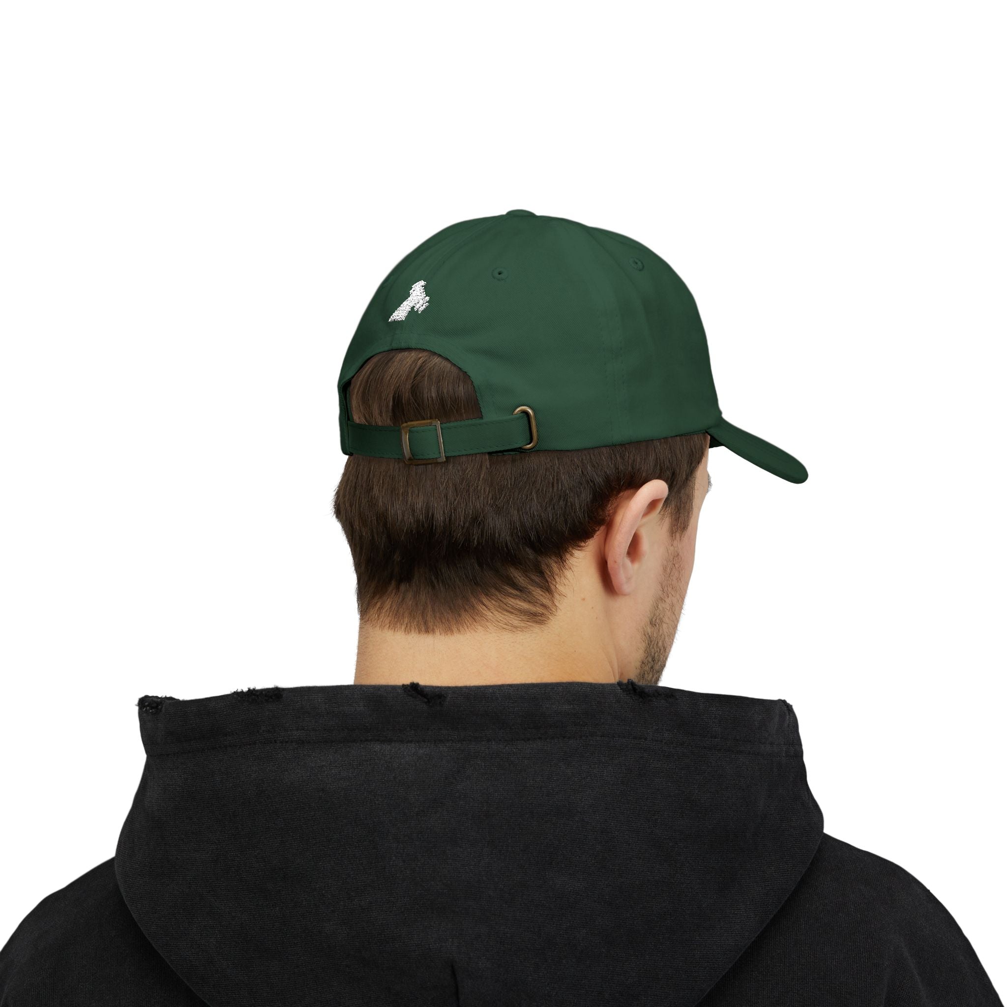 Motivational Fitness Hat with Dumbbell Graphic.