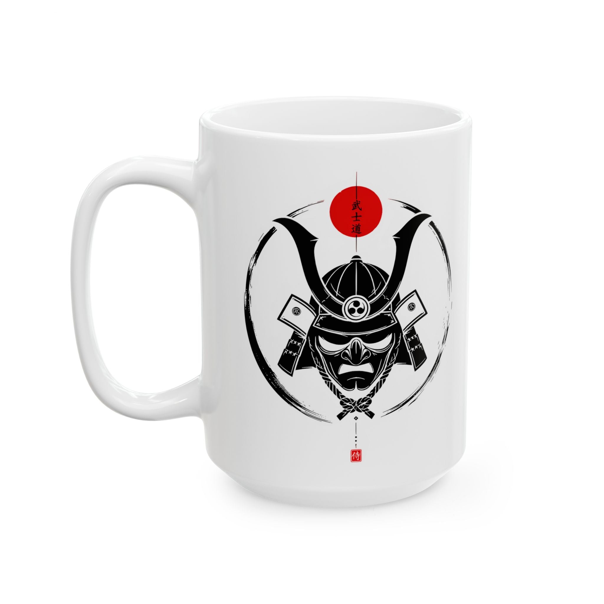 Minimalist Samurai Ceramic Mug (11oz, 15oz).