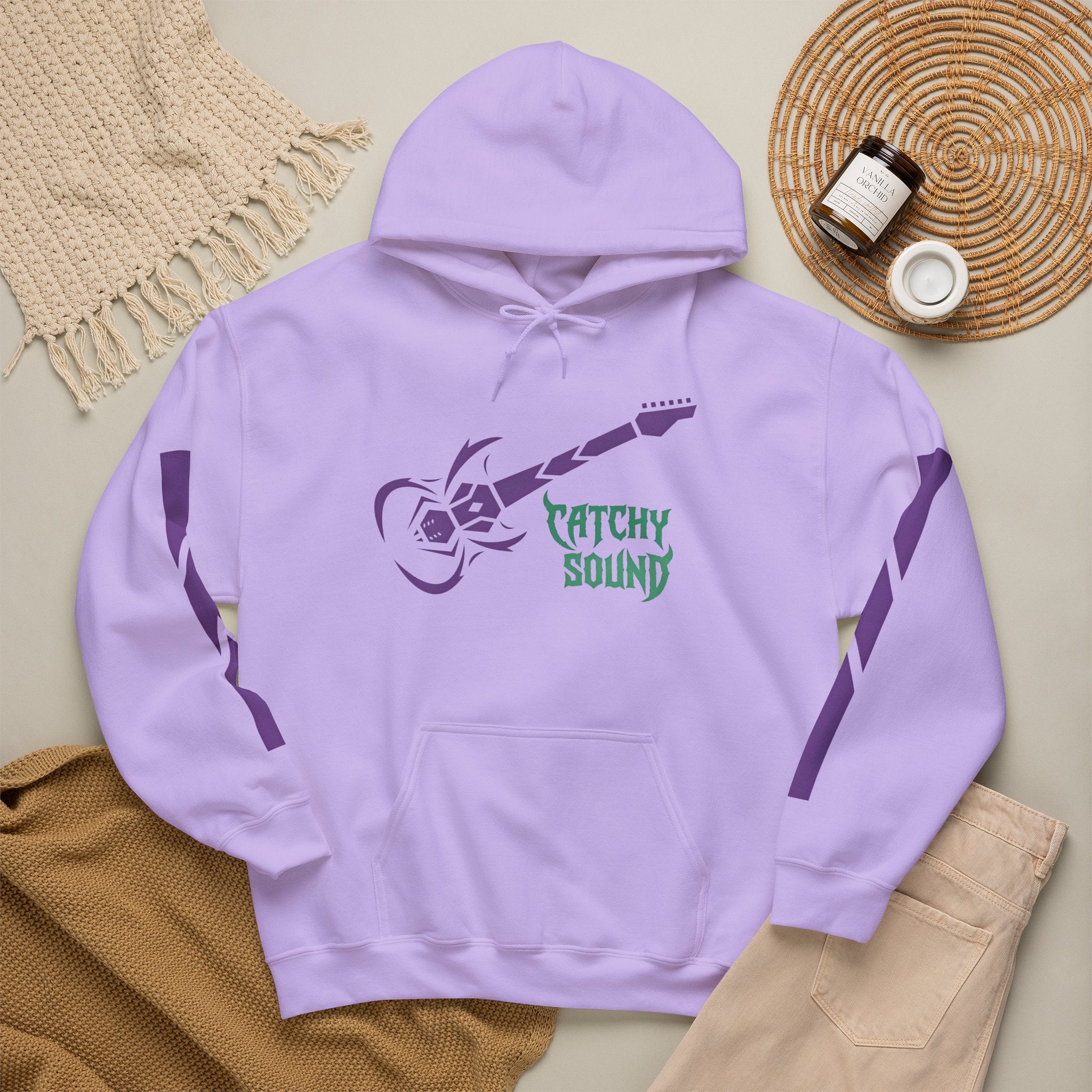 Catchy Sound Electric Guitar Graphic Unisex Hoodie.