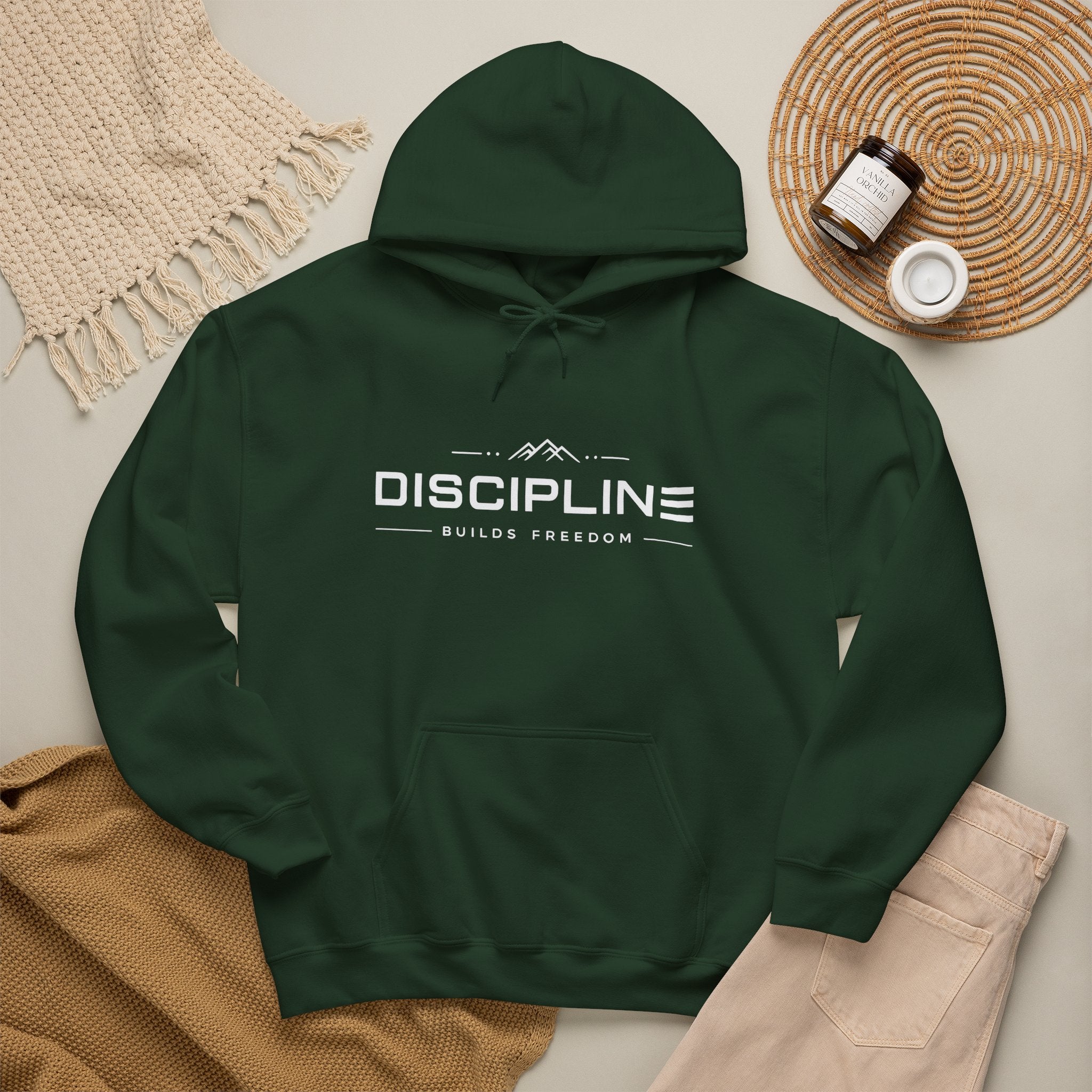 "Discipline Builds Freedom" Hoodie - Unisex Heavyweight Motivational Sweatshirt.