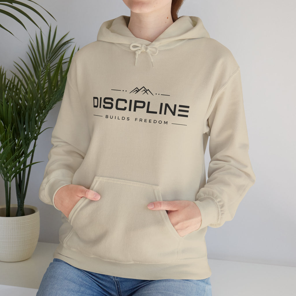 "Discipline Builds Freedom" Hoodie - Unisex Heavyweight Motivational Sweatshirt.