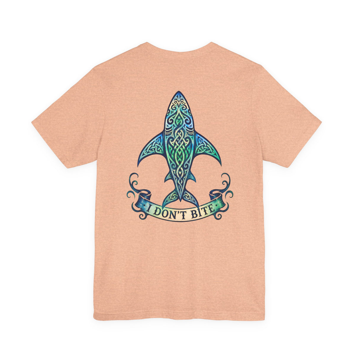 "I Don't Bite" Tribal Shark Graphic T-Shirt.