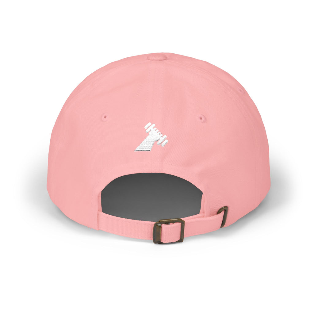Motivational Fitness Hat with Dumbbell Graphic.