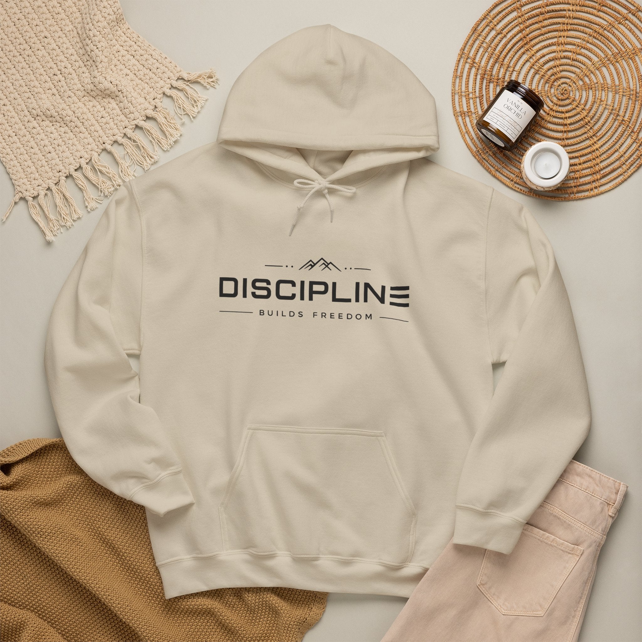 "Discipline Builds Freedom" Hoodie - Unisex Heavyweight Motivational Sweatshirt.